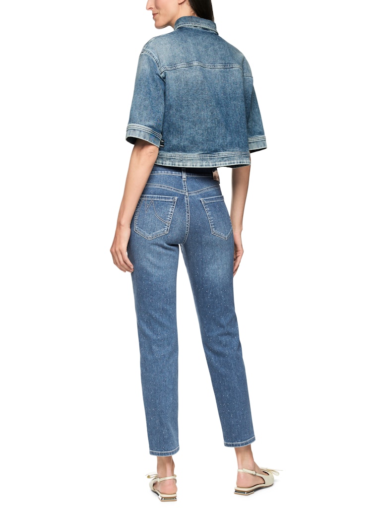 Jeans in blue denim mit Strasssteinen Modell SILEA