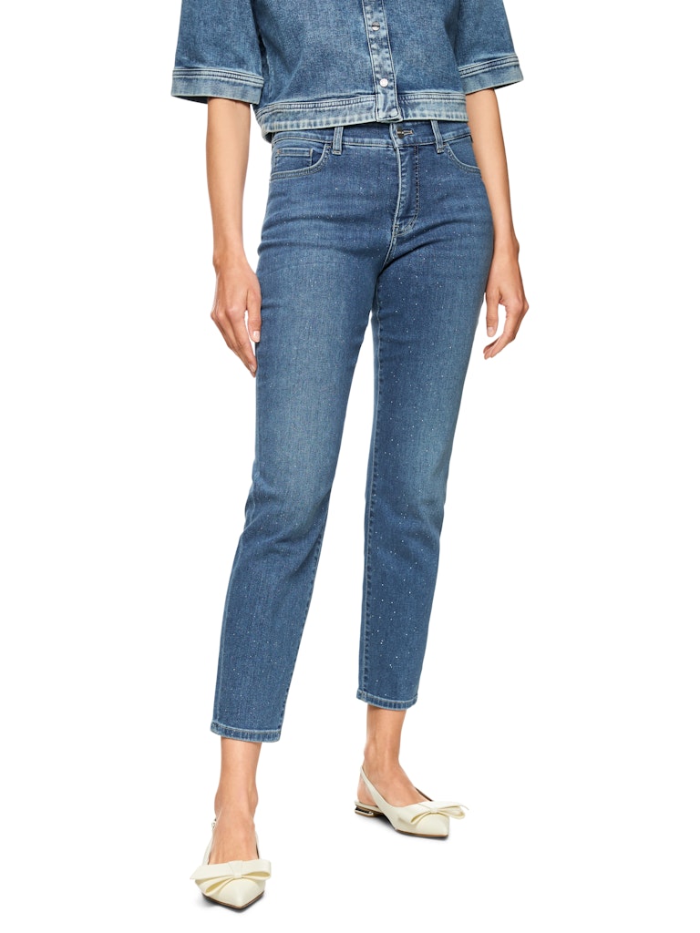 Jeans in blue denim mit Strasssteinen Modell SILEA