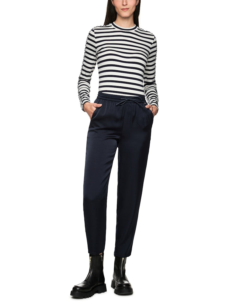 Hose in Satin-Optik in navy Modell RHODOS