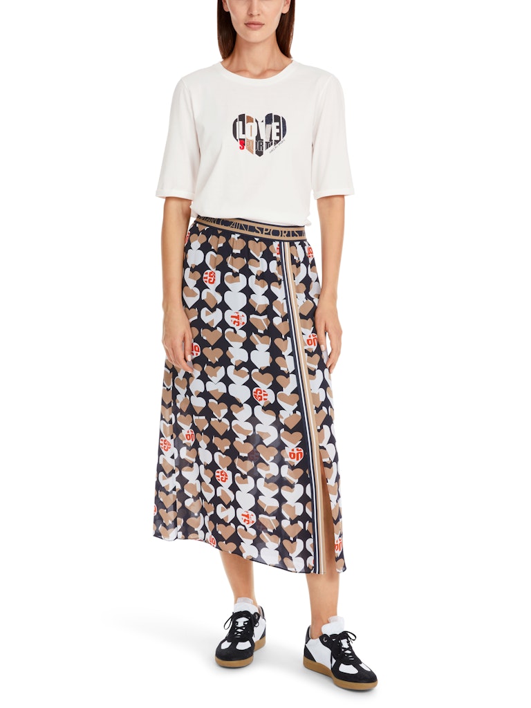 Baumwoll Shirt in creme mit Love-Druck