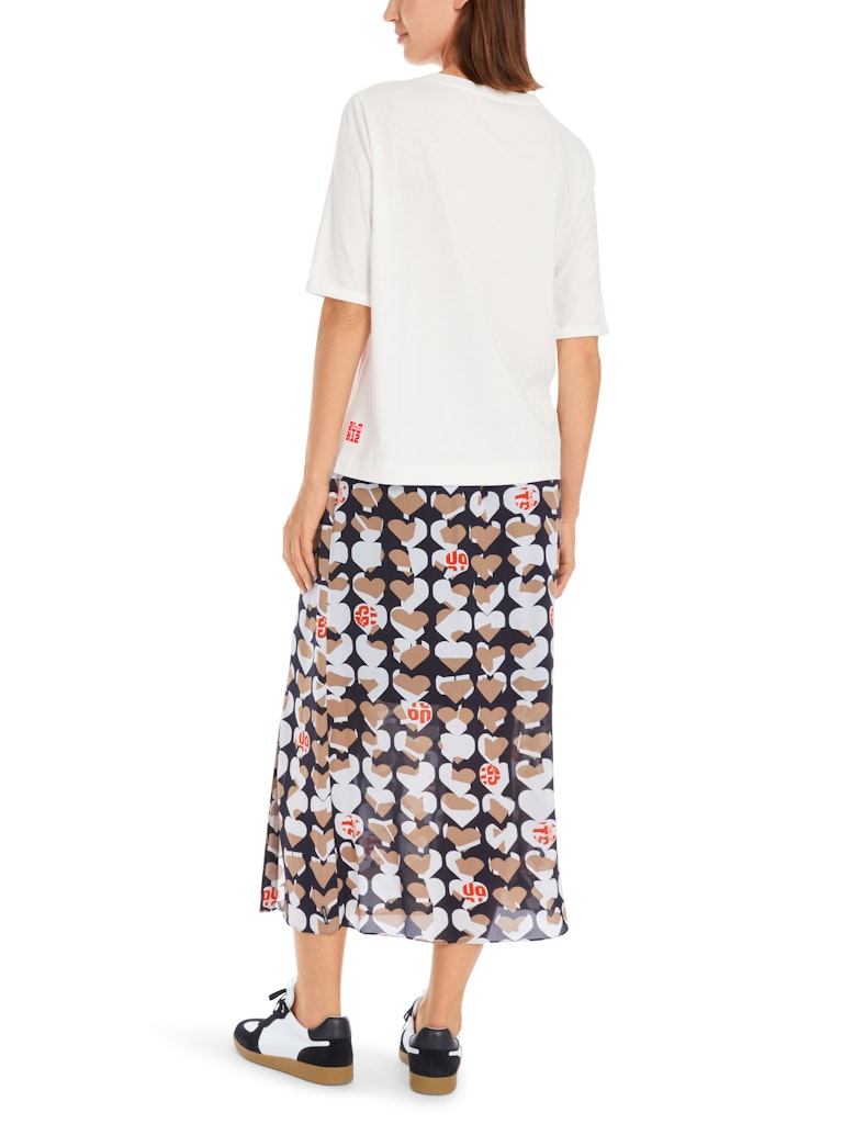 Baumwoll Shirt in creme mit Love-Druck