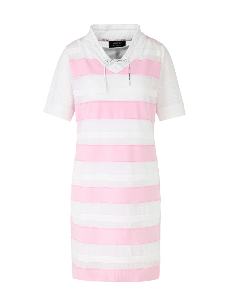 Ringel-Kleid in fresh pink aus Strick