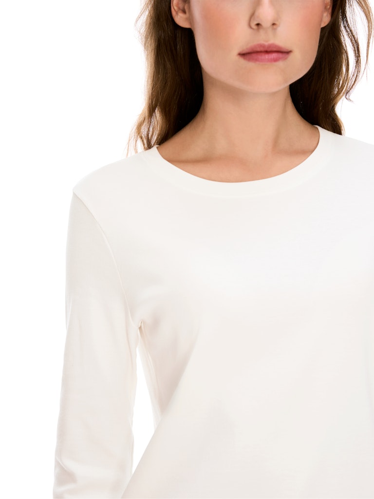 Basic Langarm Shirt in creme