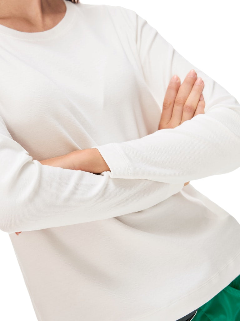 Basic Langarm Shirt in creme
