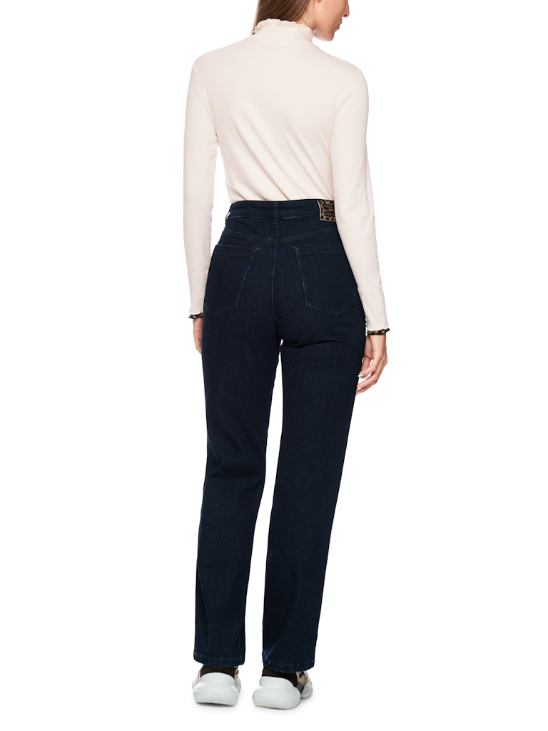 Langarm Shirt mit Rollkragen in bright ecru mit Print