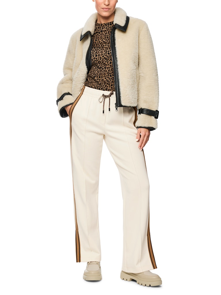 Hose in bright ecru mit Leo-Details Modell WASHINGTON