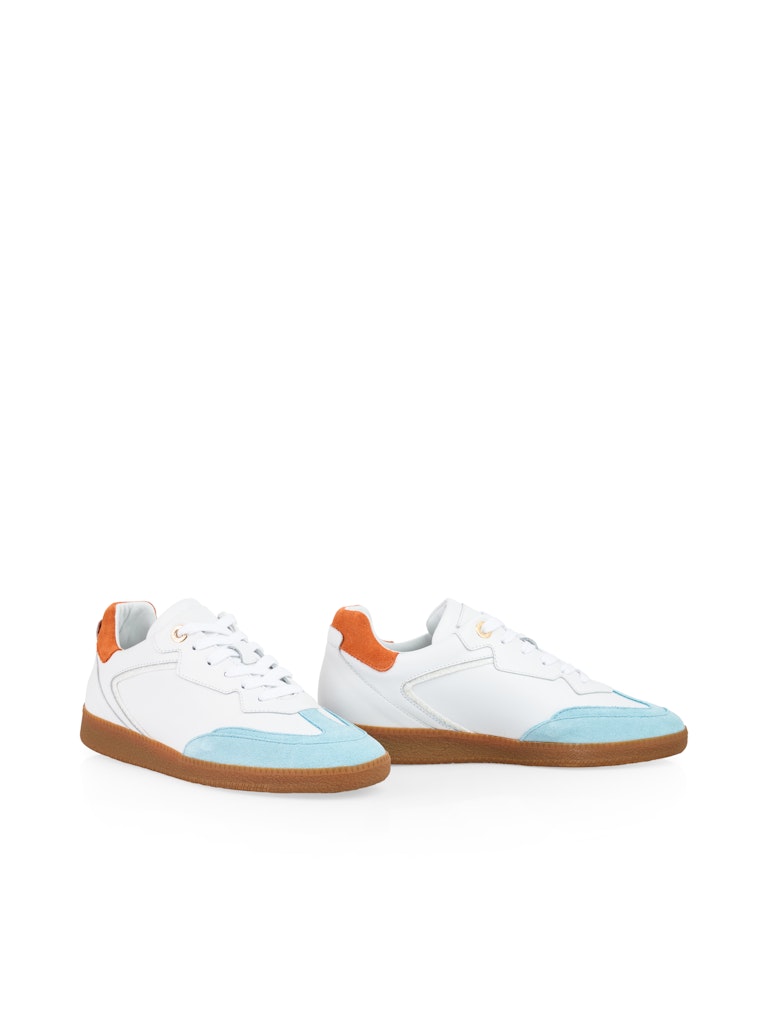 Sneaker aus Leder-Mix in Farbblock-Optik