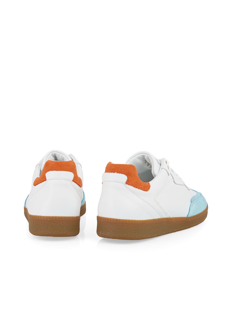 Sneaker aus Leder-Mix in Farbblock-Optik