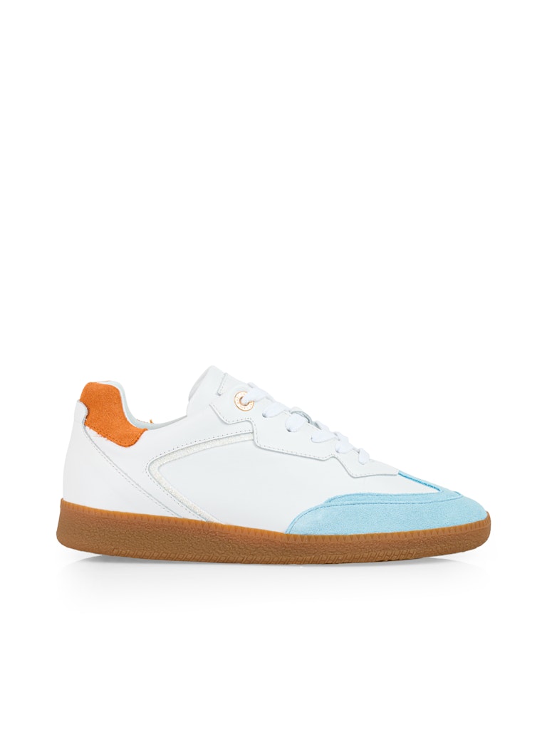 Sneaker aus Leder-Mix in Farbblock-Optik