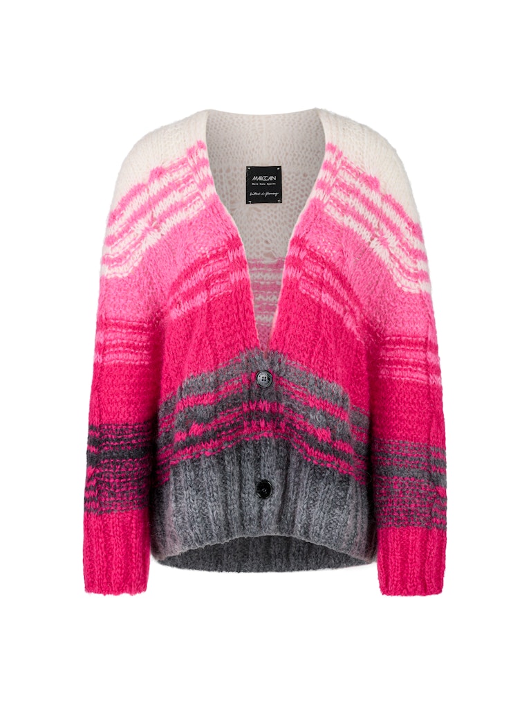 Grobstrickjacke im Farbverlauf in pink Knitted in Germany