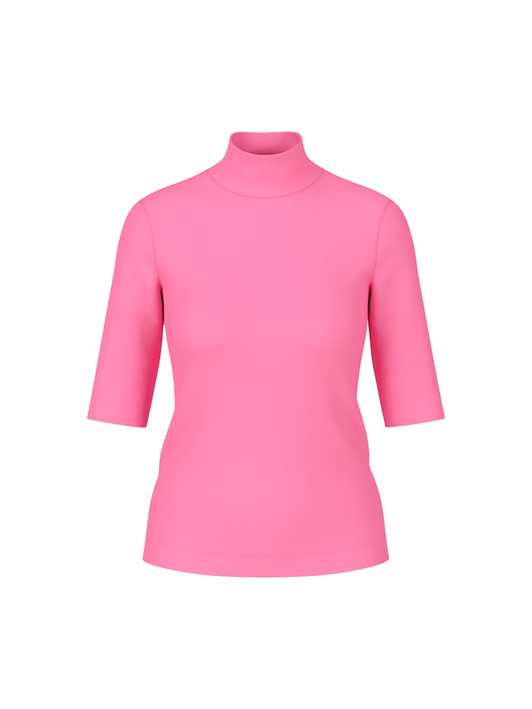 Basic Shirt in pink mit Stehkragen