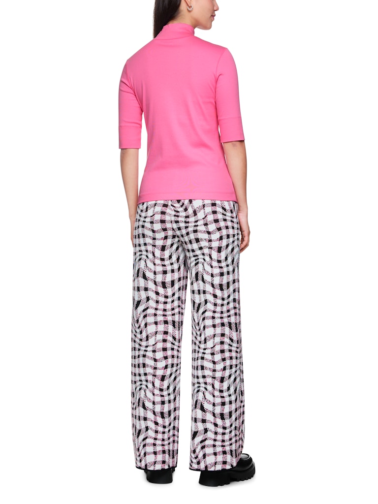 Basic Shirt in pink mit Stehkragen