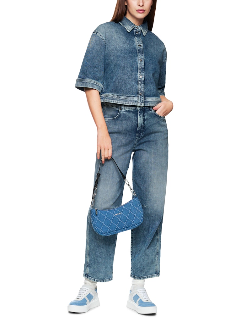 Jeansbluse in vintage blue "Rethink Together"