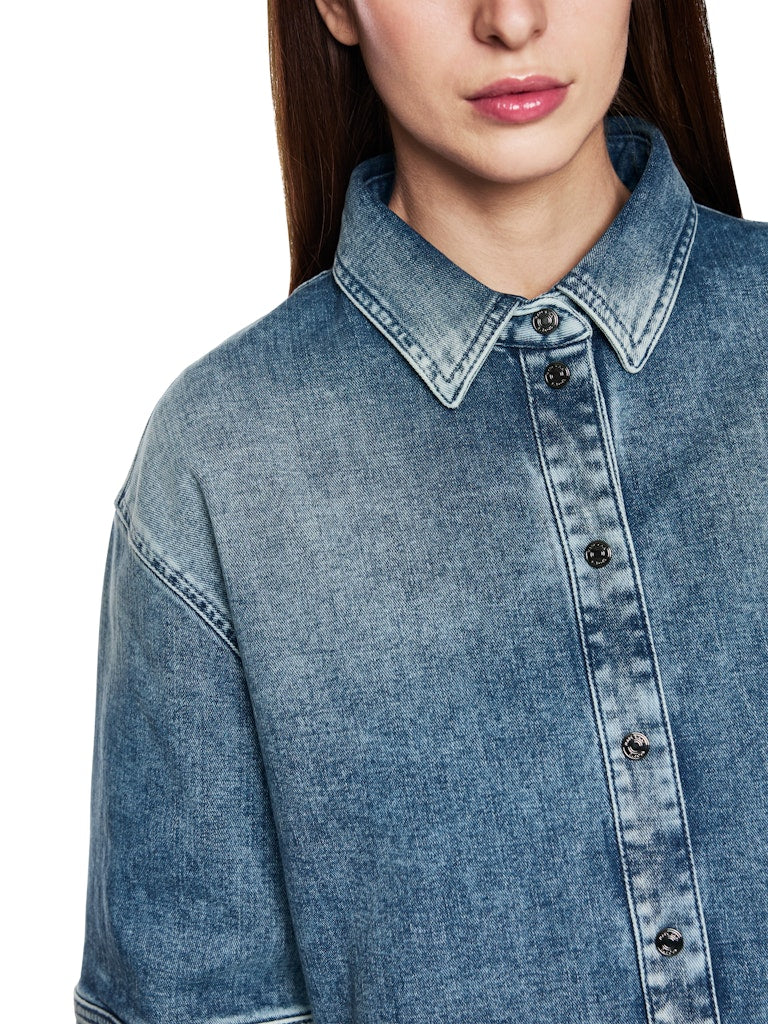 Jeansbluse in vintage blue "Rethink Together"