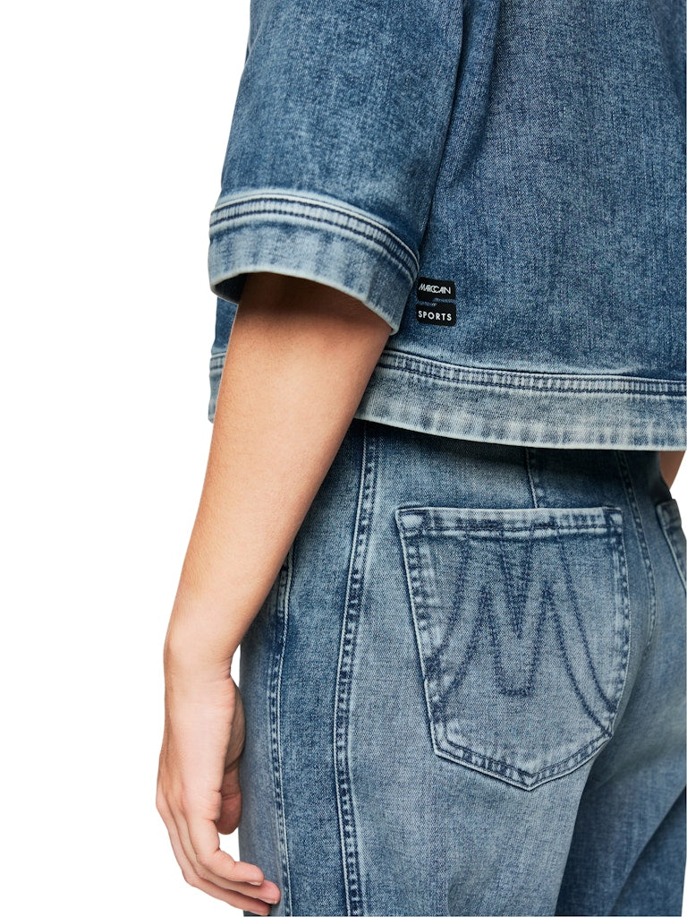 Jeansbluse in vintage blue "Rethink Together"