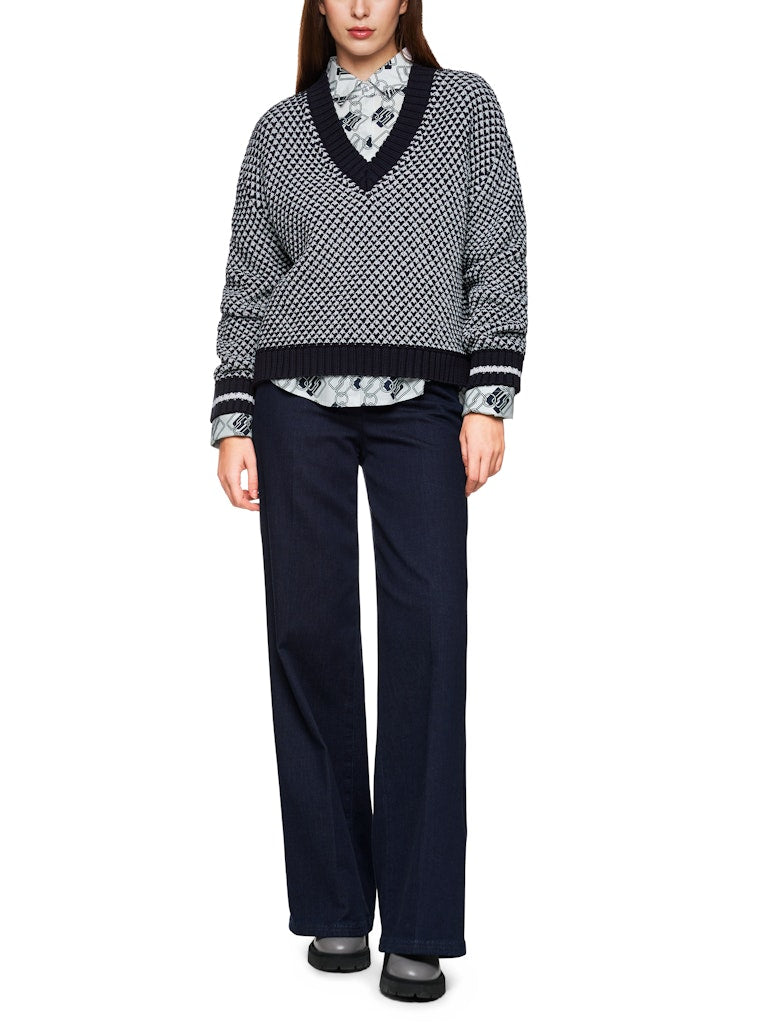 Pullover mit Strukturmuster in navy