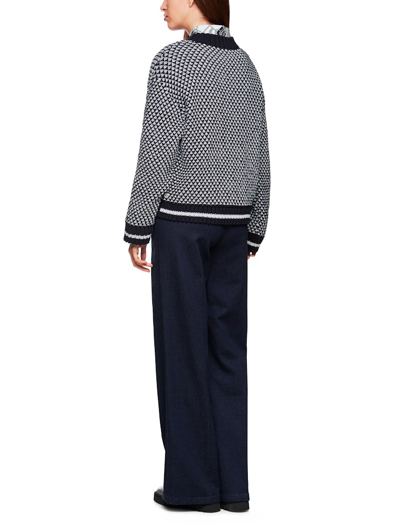 Pullover mit Strukturmuster in navy