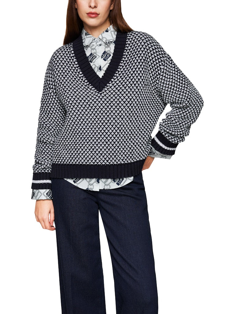 Pullover mit Strukturmuster in navy