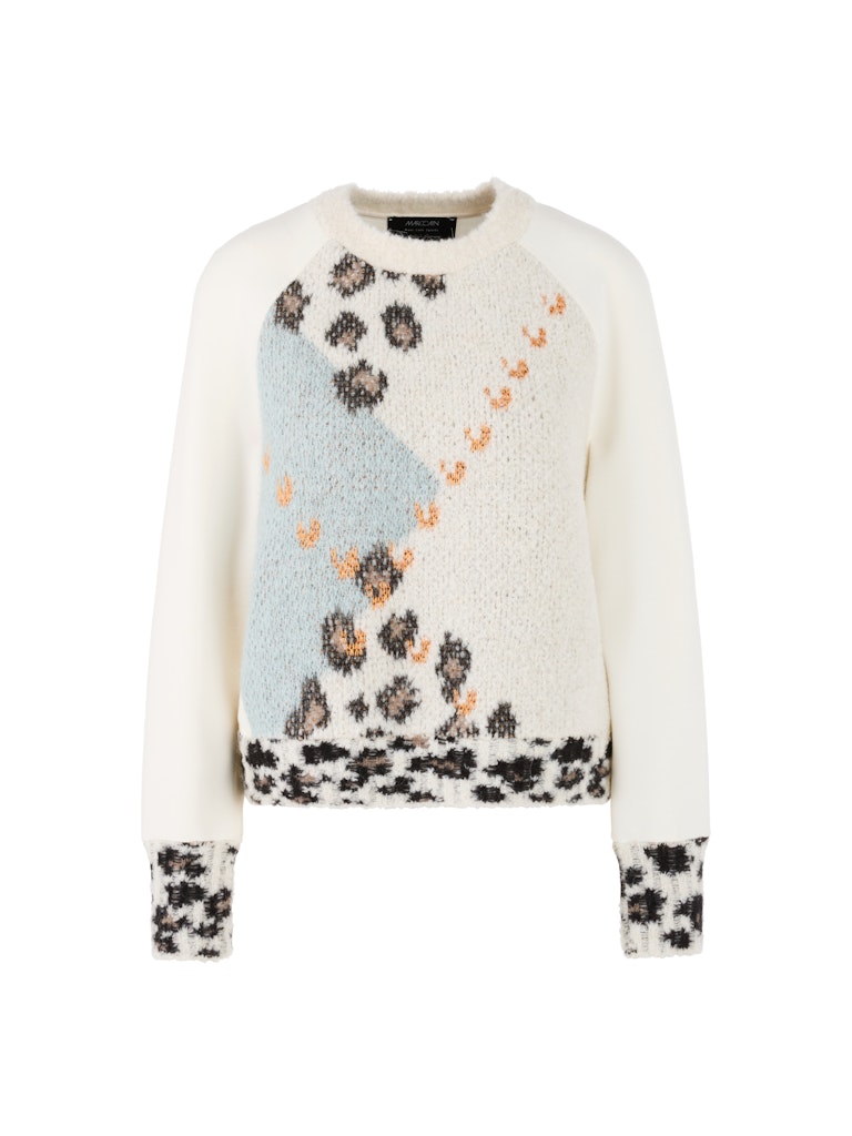 Pullover im Material Mix mit Karo-Muster