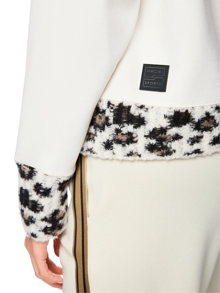 Pullover im Material Mix mit Karo-Muster