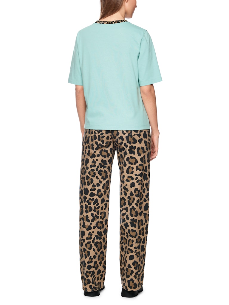 Love-Print Shirt in türkis