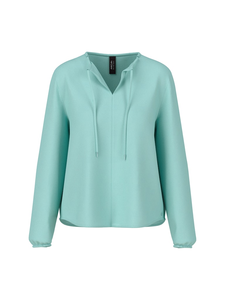 Bluse mit Schleifenband in türkis