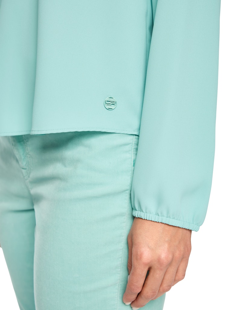 Bluse mit Schleifenband in türkis