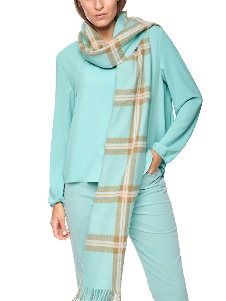Bluse mit Schleifenband in türkis