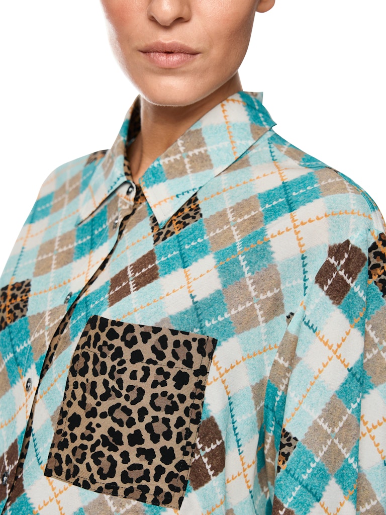 Viskose Bluse mit Karo-Muster
