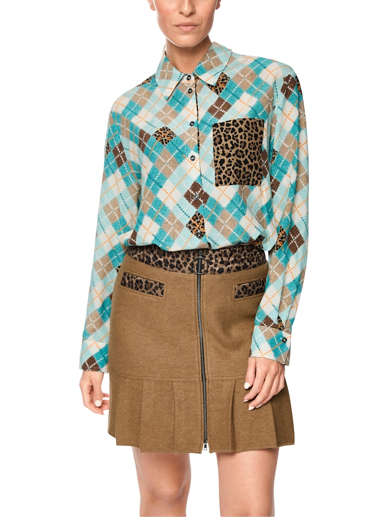 Viskose Bluse mit Karo-Muster
