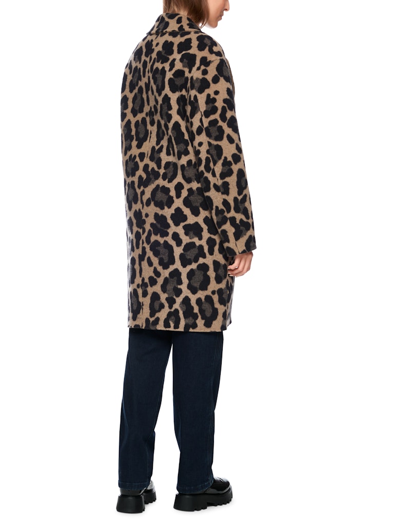 Wendemantel mit Leoprint in milk coffee
