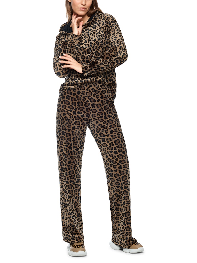 Hose im Leo-Print aus Nickistoff Modell WASHINGTION