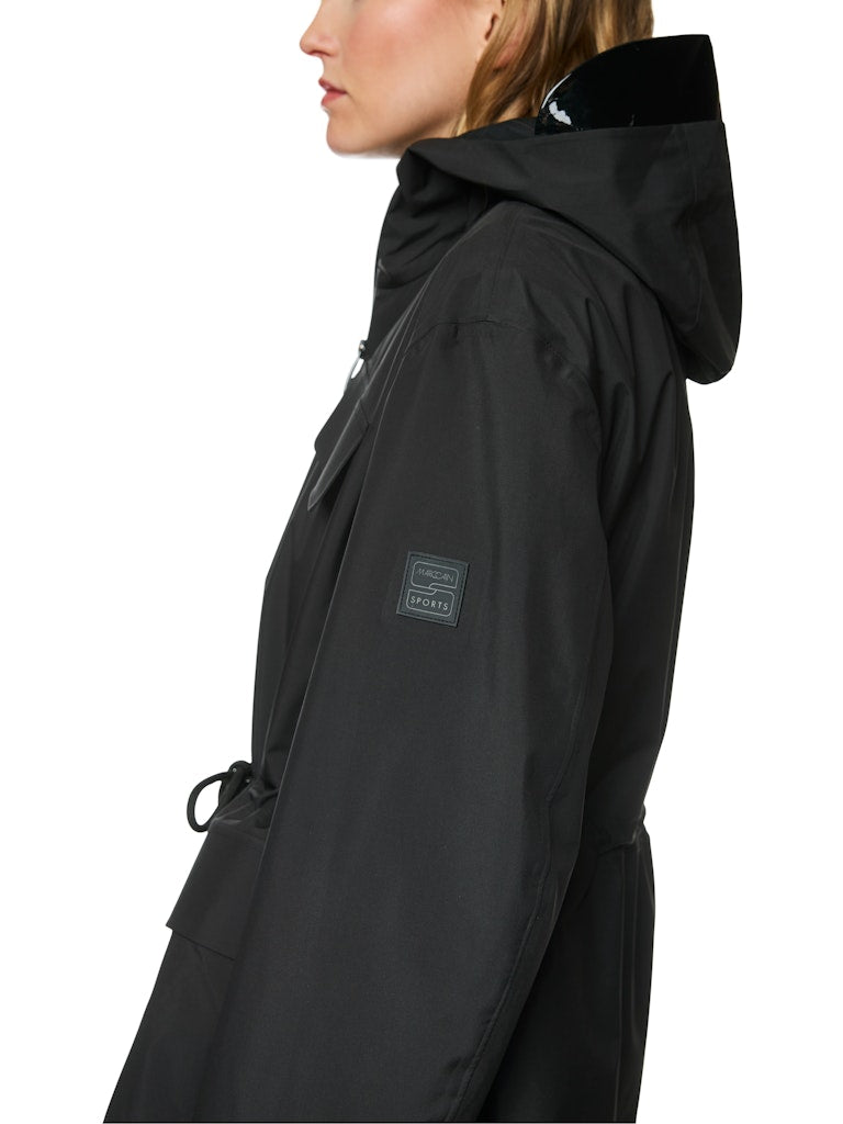 Outdoor Jacke in schwarz mit Kordelzug