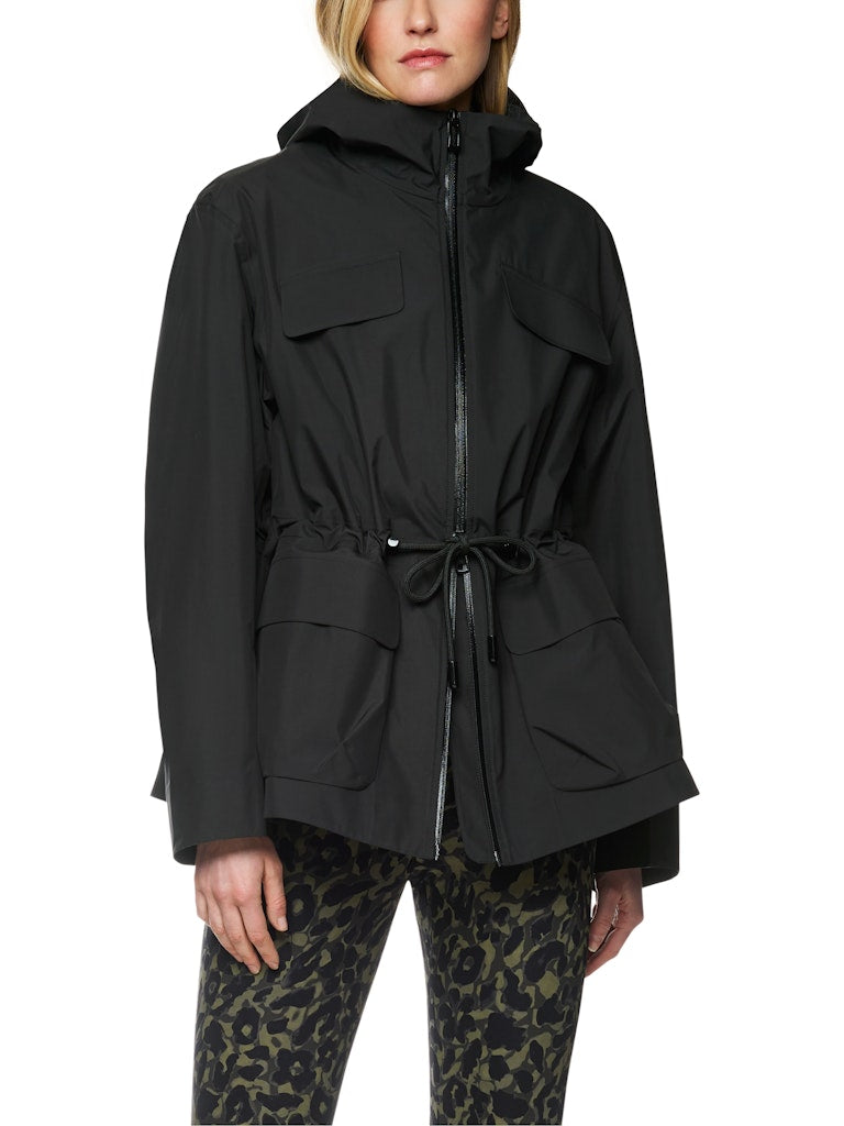 Outdoor Jacke in schwarz mit Kordelzug