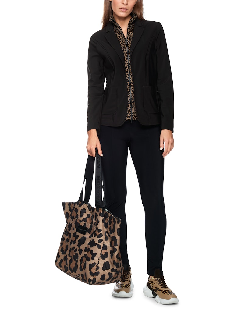 Scuba Blazer in schwarz mit Fake-Layering im Leoprint