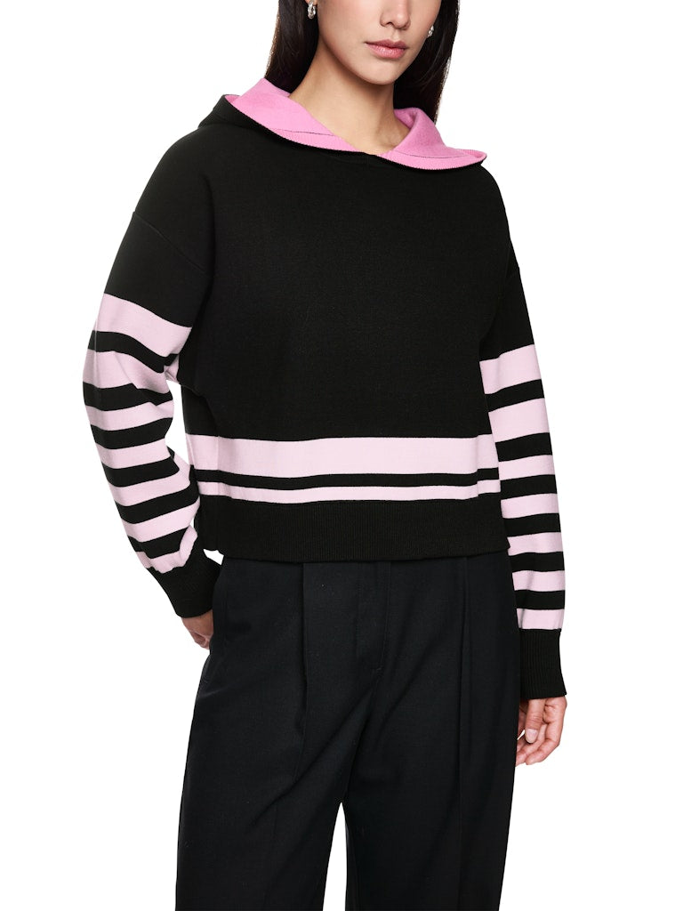 Wendbarer Strickpullover in schwarz und soft lilac