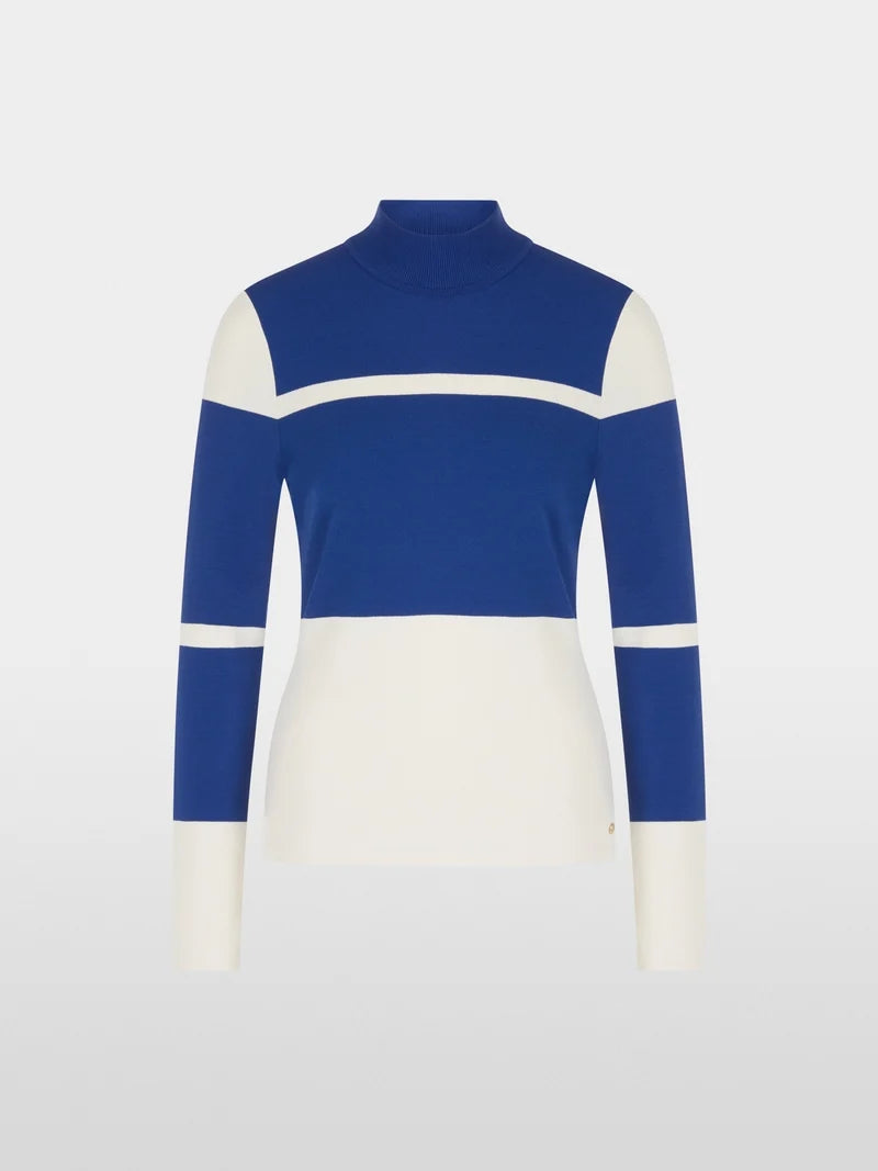 Pullover mit Streifen in deep royal blue und creme