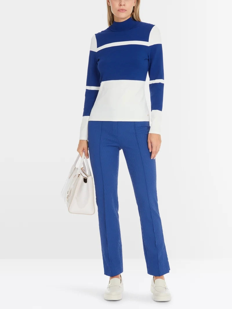 Pullover mit Streifen in deep royal blue und creme
