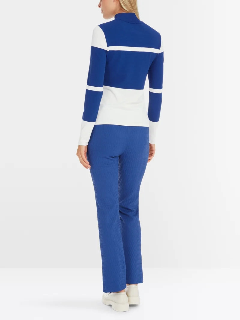Pullover mit Streifen in deep royal blue und creme