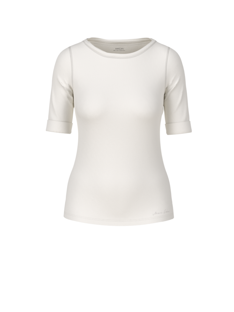Basic Shirt mit 3/4 Arm in creme