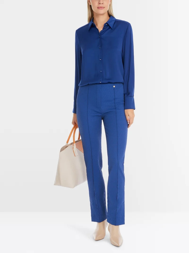 Bluse im Viskosecrêpe in deep royal blue