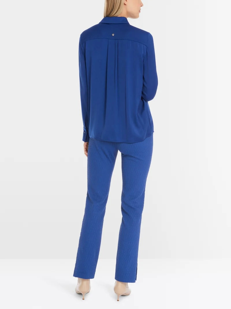 Bluse im Viskosecrêpe in deep royal blue