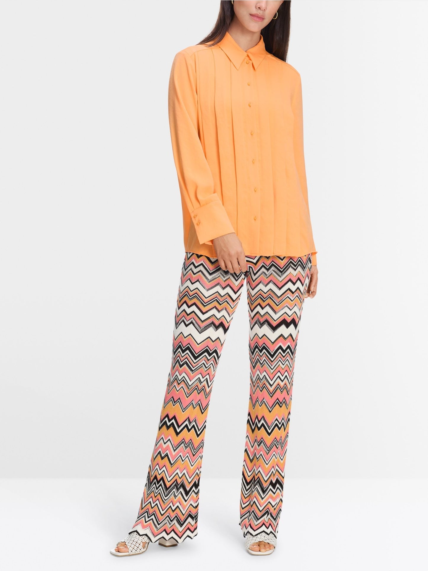 Bluse mit Falten in eggnog