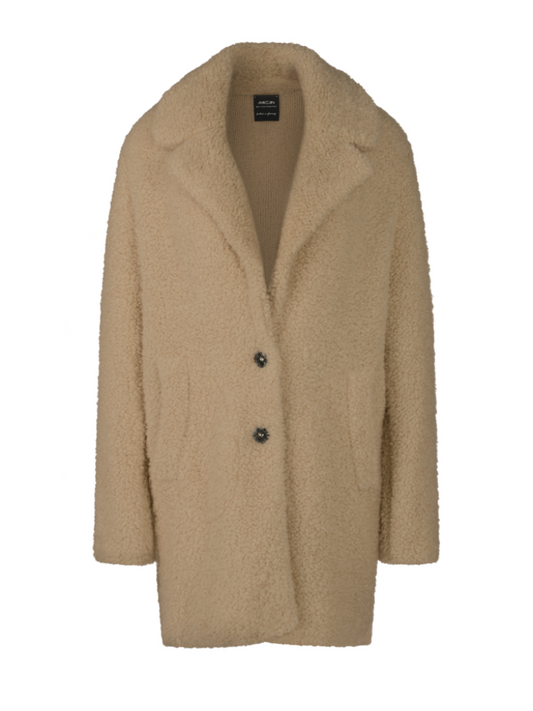 Bouclé-Kurzmantel in camel Knitted in Germany