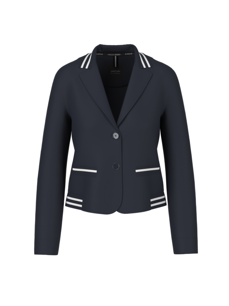 Jersey-Blazer in navy mit College Details