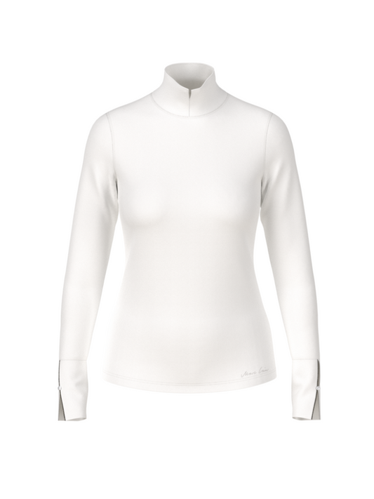 Longsleeve Shirt mit Stehkragen in creme