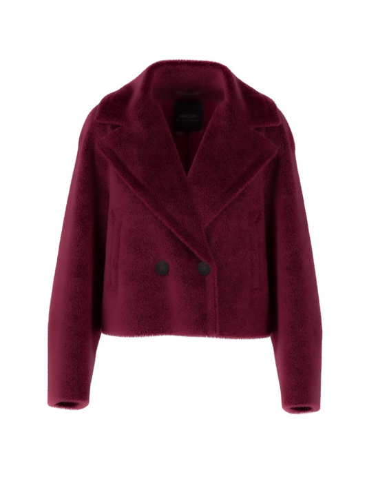 Fake-Fur Jacke in bright maroon