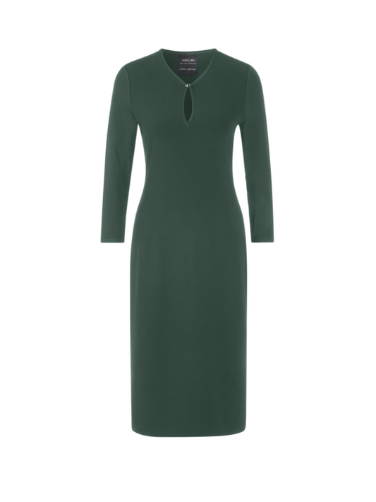 Viskosekleid in dark green "Rethink Together"