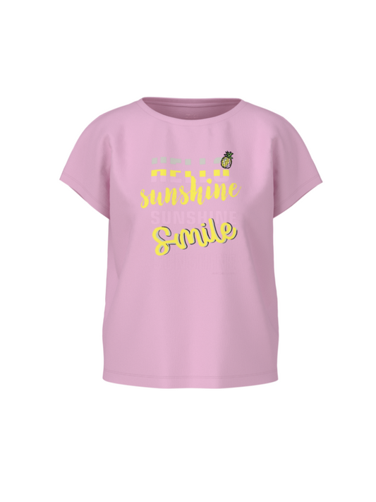 Shirt mit Sunshine Print in fresh pink