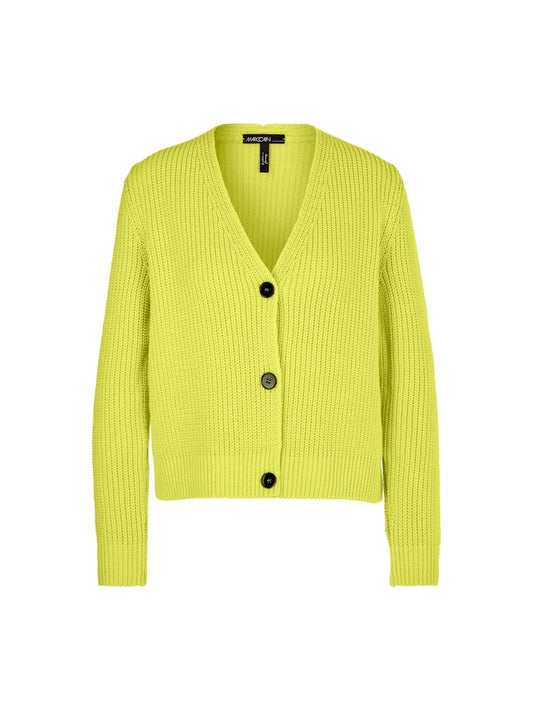 Grobstrick-Cardigan in limoncello